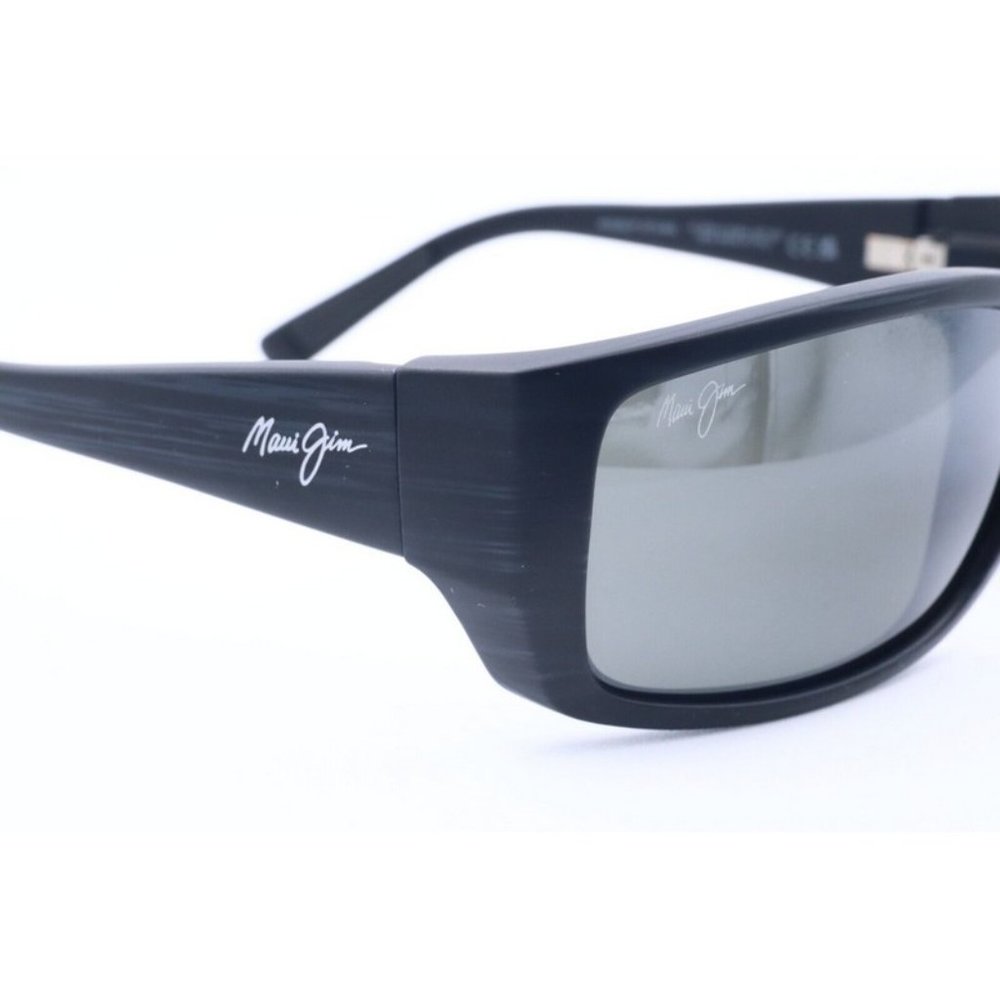 Maui Jim Wassup MJ 123-02W Sunglasses Matte Black Woodgrain Neutral Grey NEW - Picture 3 of 7